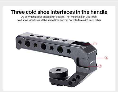 R005 Camera Top Handle Camera Top Cheese Handle Grip Universal Video Stabilizing Rig W 3 Cold Shoe Adapters To Mount Microphone,